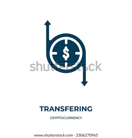 transfering vector icon. transfering, transfer, arrow filled icons from flat cryptocurrency concept. Isolated black glyph icon, vector illustration symbol element for web design and mobile apps