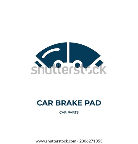 car brake pad vector icon. car brake pad, brake, disc filled icons from flat car parts concept. Isolated black glyph icon, vector illustration symbol element for web design and mobile apps