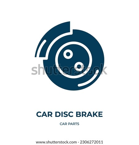 car disc brake vector icon. car disc brake, auto, disc filled icons from flat car parts concept. Isolated black glyph icon, vector illustration symbol element for web design and mobile apps