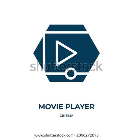 movie player vector icon. movie player, play, movie filled icons from flat cinema concept. Isolated black glyph icon, vector illustration symbol element for web design and mobile apps
