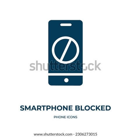 smartphone blocked vector icon. smartphone blocked, smartphone, app filled icons from flat phone icons concept. Isolated black glyph icon, vector illustration symbol element for web design and mobile 