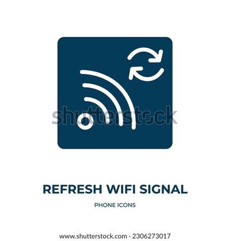 refresh wifi signal vector icon. refresh wifi signal, wifi, refresh filled icons from flat phone icons concept. Isolated black glyph icon, vector illustration symbol element for web design and mobile 