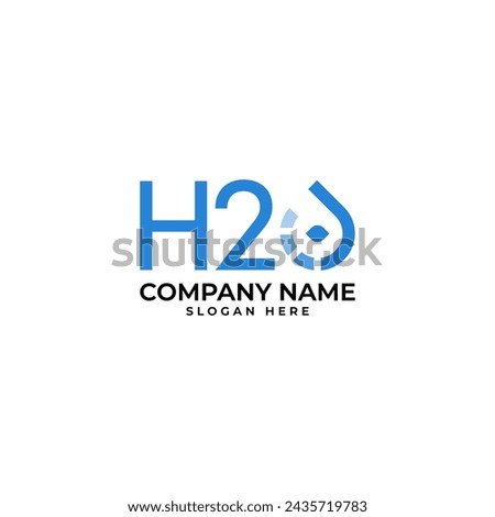 professional logo design in H2O logo with technology inspired style in modern and geometric shape with the water drop and the fading gradient to signify monitor and hydration 