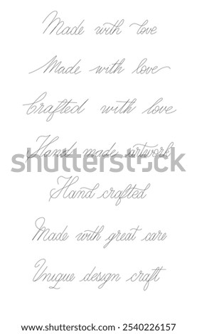 Hand drawn vector path calligraphy of the semantic field of 