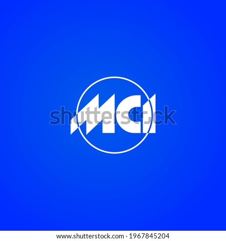 MCI initial company name monogram on blue background . MCI company logo. 