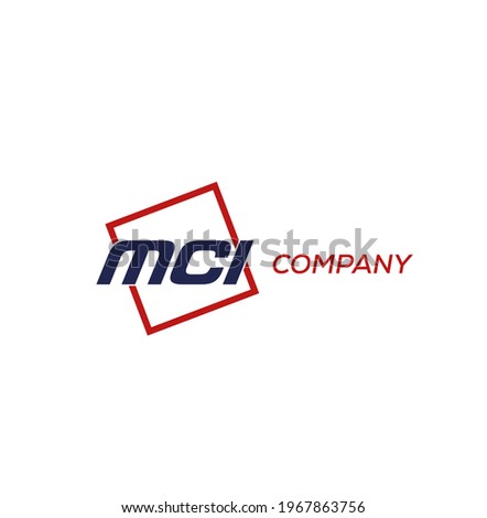 MCI Company logo. MCI letters with red square. 