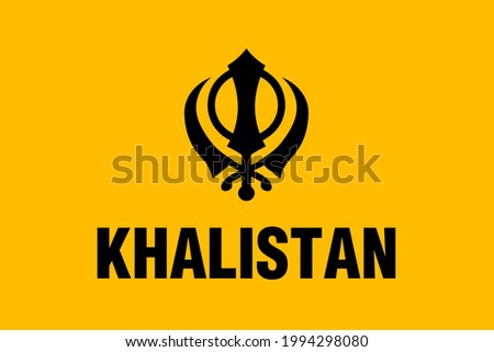 Khalistan Flag with a Sikh holy symbol. (Some Indian Punjabi Sikh people want a new Independent country that name will be Khalistan and it's an unconstitutional Flag) 