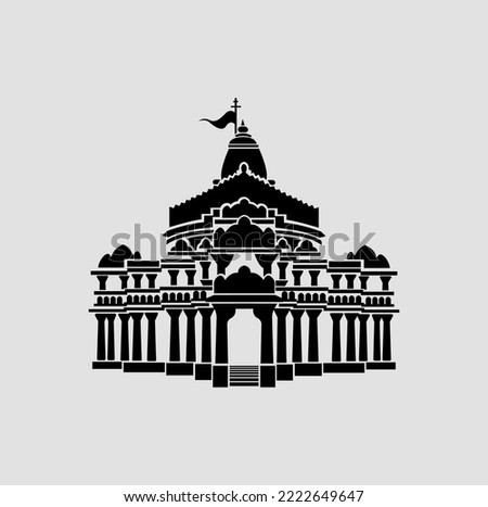 Somnath lord shiva temple vector icon. somnath jyotirlinga temple icon.