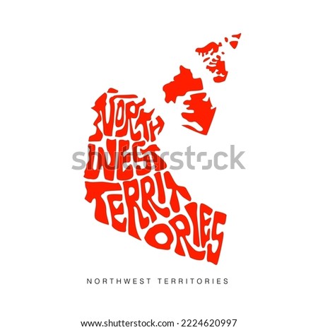 Northwest Territories map typography art. Northwest Territories map lettering. 
