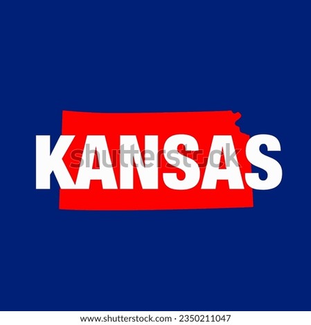 Kansas map typography vector illustration.