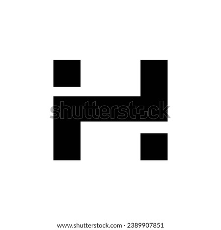 H typography unit brand vector icon.