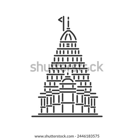 Omkareshwar Temple illustration vector icon.