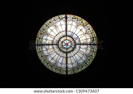 Similar – Image, Stock Photo Church window with light and shadow / St. Petri zu Lübeck