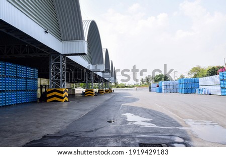 Similar – Foto Bild Industriehalle mit geparktem Anhänger