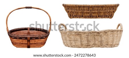Image, Stock Photo A straw basket a peshtemal cotton towel left on the sand of a wild beach