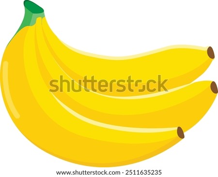 Banana Icon Isolated Vector Illustration, Peel Bananas, Sweet Fruits, Yellow Fruit and a Bunch of Bananas, Tropical Fruits, Banana Snacks or Vegetarian Nutrition, Pisang, Buah, Buah Pisang