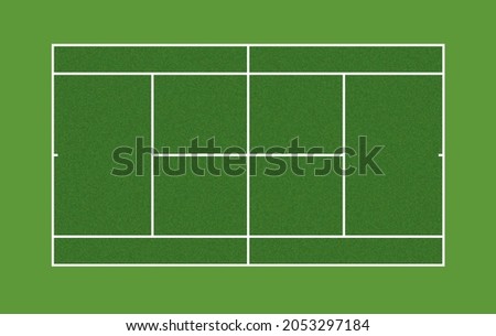 Tennis court top view. Vector illustration 
