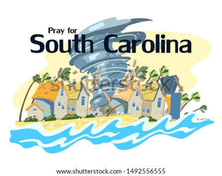 Vector hand drawn illustration “Pray for South Carolina