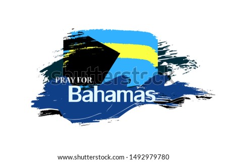 Vector hand drawn illustration “Pray for Bahamas