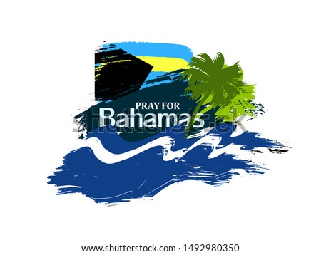 Vector hand drawn illustration “Pray for Bahamas