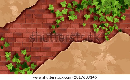 Similar – Image, Stock Photo Red brick facade with downpipe, door and ladder