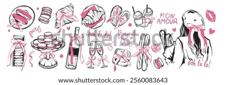 Similar – Image, Stock Photo Woman with glass kissing partner for joint selfie in park