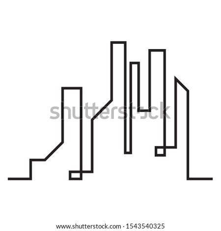 The silhouette of the city in a flat style. Modern urban landscape.vector illustration
