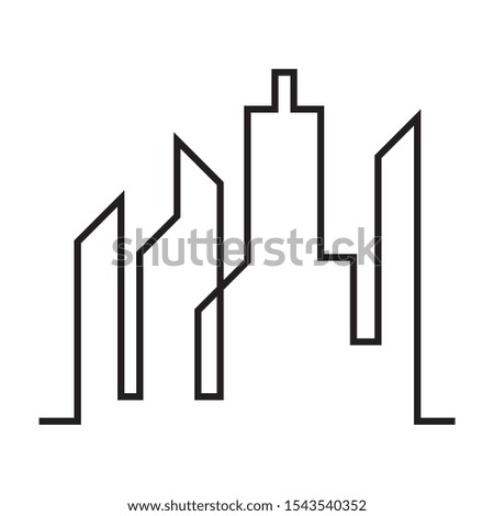 The silhouette of the city in a flat style. Modern urban landscape.vector illustration
