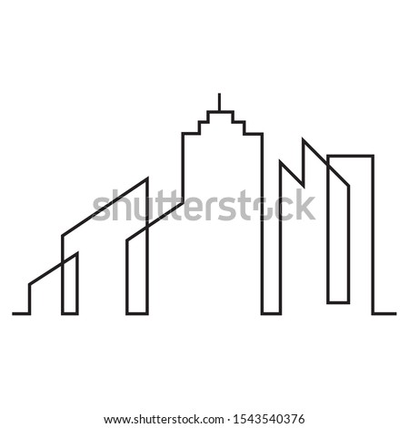 The silhouette of the city in a flat style. Modern urban landscape.vector illustration
