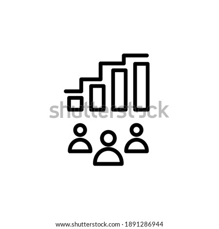 Visitor statistics. Icon for online marketing and digital commerce business. Vector Foto d'archivio © 