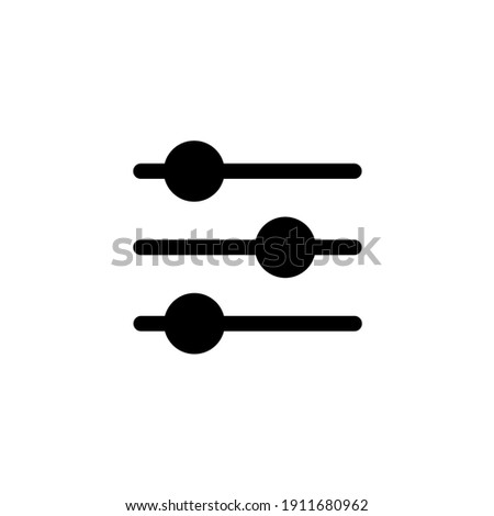 Filter icon in glyph or solid black style. Vector