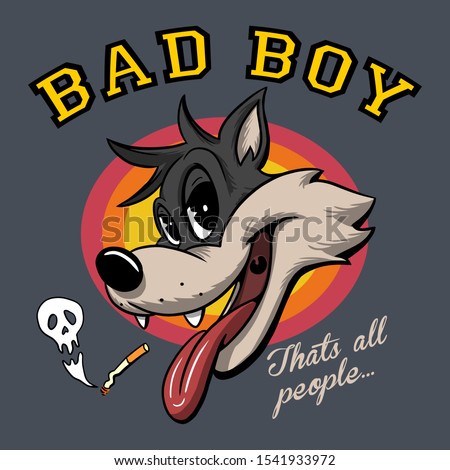 oldschool cartoon style dog illustration tee shirt wallpaper logo poster graphic design print