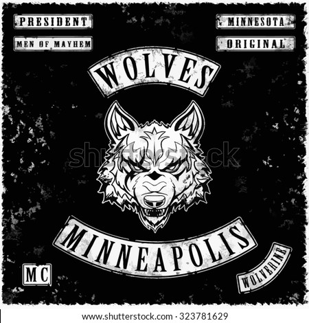 wolves gang leather jacket tee shirt graphic design