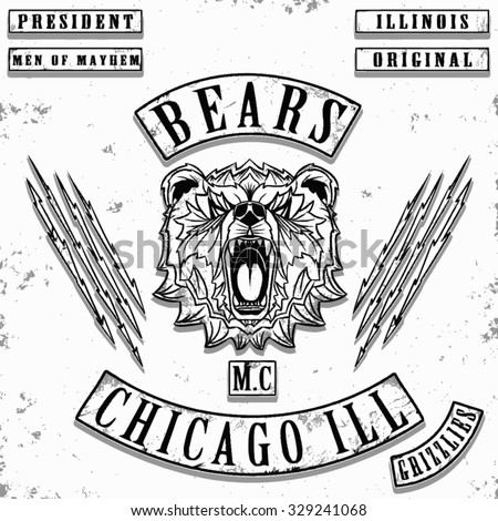 bears motorcycle gang jacket t shirt graphic design
