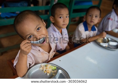 CHIANGMAI, THAILAND - August 3, 2015:School for Life Chiang Mai Unidentified orphan students on in Mission School School for Life Chiang Mai, population are orphans, due to HIV / AIDS.