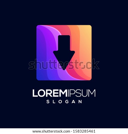 download box gradient color logo design