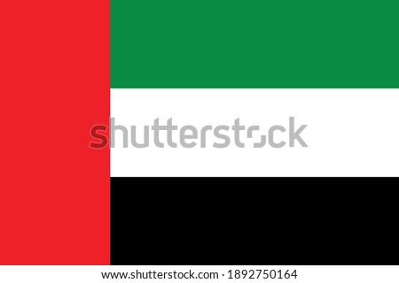 United Arab Emirates flag vector graphic. Rectangle Emirati flag illustration. United Arab Emirates country flag is a symbol of freedom