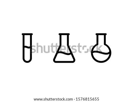 Flask Chemical Icon. Science Icon Set Vector Logo Symbol.
