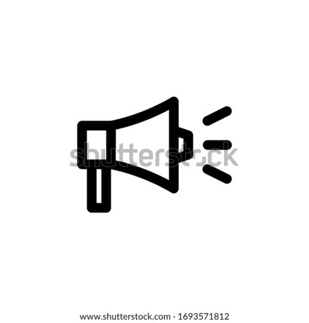 Announcement Public Sign Outline Icon Vector Illustration
