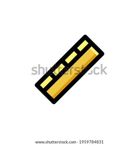 Ruler Education Outline Icon Vector Illustration
