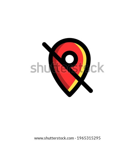 Location Off Icon, isolated on white. User Interface Outline Icon.
