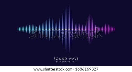 Modern sound wave equalizer. Vector illustration on dark background - EPS 10