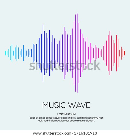 Modern sound wave equalizer. Vector illustration on dark background - EPS 10