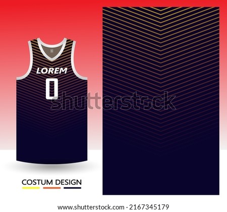basketball jersey pattern design template. dark blue abstract background with yellow gradient line motif for fabric pattern. basketball, running, football and training jerseys. vector illustration