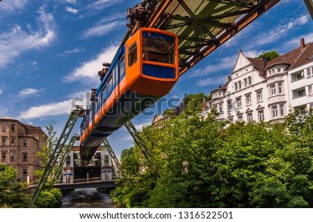 Similar – Image, Stock Photo Wuppertal suspension railway, monorail above the Wupper.