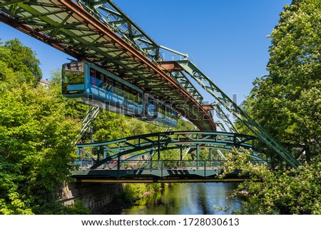 Similar – Image, Stock Photo Wuppertal suspension railway, monorail above the Wupper.