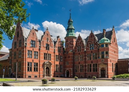 Similar – Foto Bild Rotes Backsteinfriesisches Haus mit Rosenhecke auf der Insel Sylt.