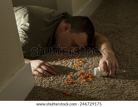 suicidal man passed out dead after consuming a lot of pills