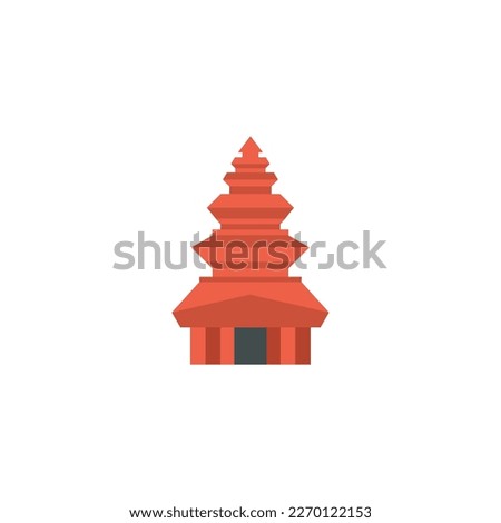 hindu temple illustration icon vector