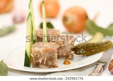 jelly / meat aspic with the mustard